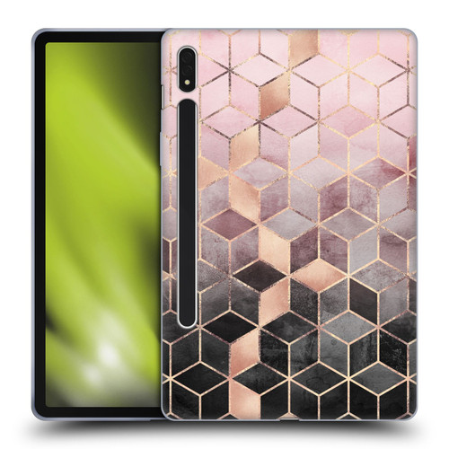 Elisabeth Fredriksson Cubes Collection Pink And Grey Gradient Soft Gel Case for Samsung Galaxy Tab S8