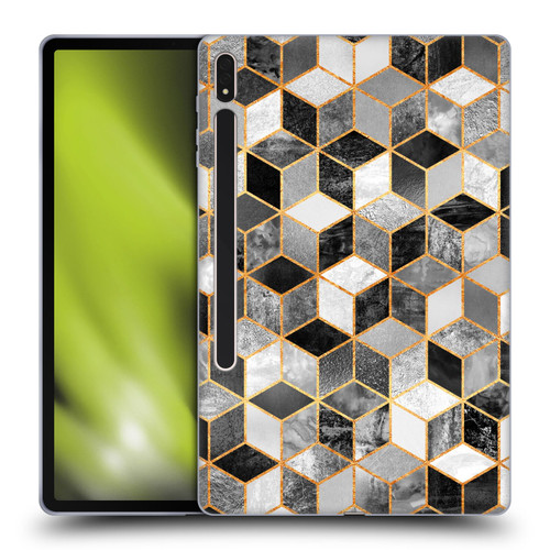 Elisabeth Fredriksson Cubes Collection Black And White Soft Gel Case for Samsung Galaxy Tab S8 Plus