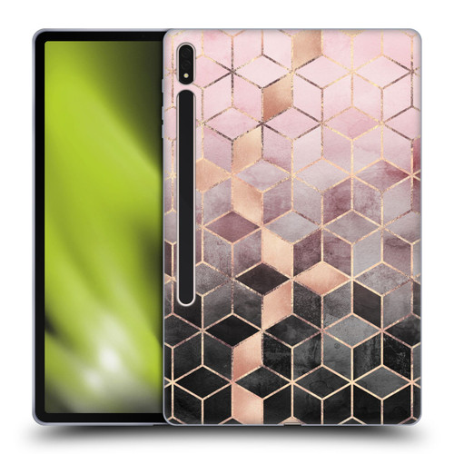 Elisabeth Fredriksson Cubes Collection Pink And Grey Gradient Soft Gel Case for Samsung Galaxy Tab S8 Plus