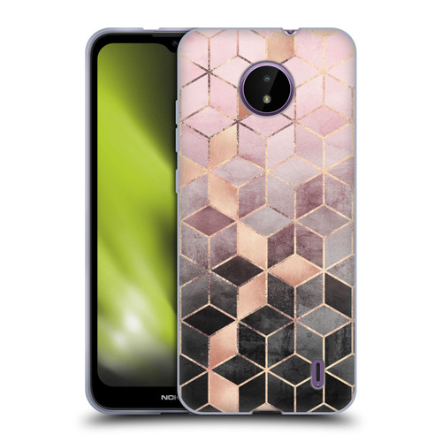 Elisabeth Fredriksson Cubes Collection Pink And Grey Gradient Soft Gel Case for Nokia C10 / C20