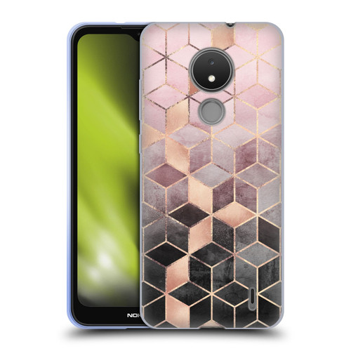 Elisabeth Fredriksson Cubes Collection Pink And Grey Gradient Soft Gel Case for Nokia C21