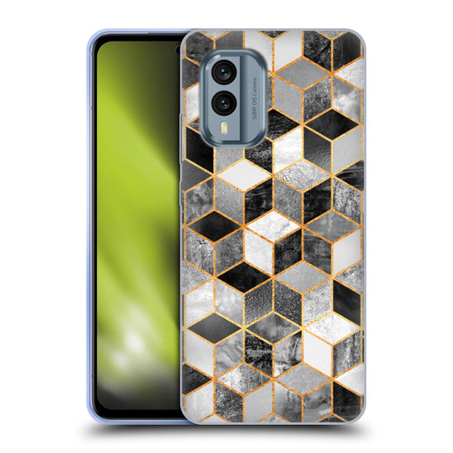 Elisabeth Fredriksson Cubes Collection Black And White Soft Gel Case for Nokia X30