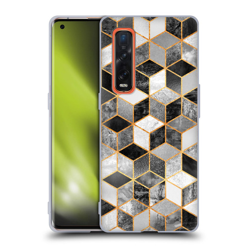 Elisabeth Fredriksson Cubes Collection Black And White Soft Gel Case for OPPO Find X2 Pro 5G