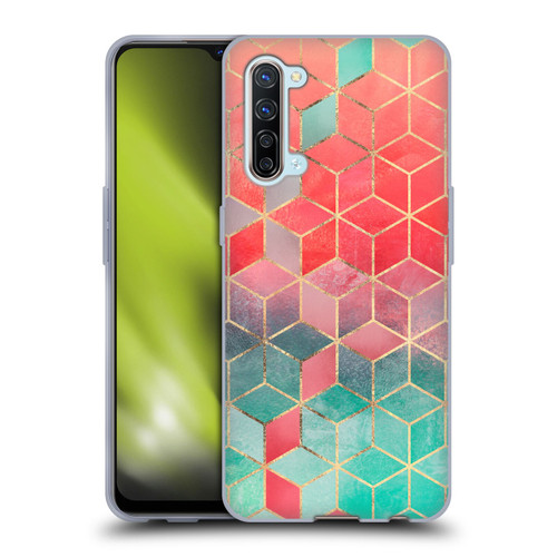 Elisabeth Fredriksson Cubes Collection Rose And Turquoise Soft Gel Case for OPPO Find X2 Lite 5G