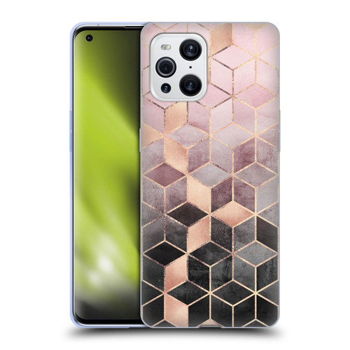 Elisabeth Fredriksson Cubes Collection Pink And Grey Gradient Soft Gel Case for OPPO Find X3 / Pro