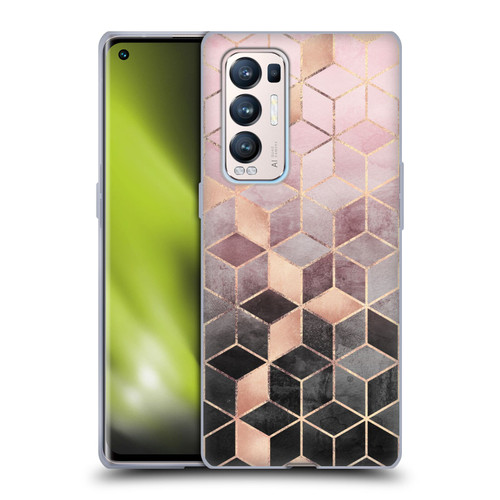 Elisabeth Fredriksson Cubes Collection Pink And Grey Gradient Soft Gel Case for OPPO Find X3 Neo / Reno5 Pro+ 5G