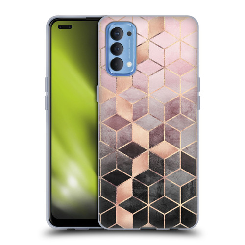 Elisabeth Fredriksson Cubes Collection Pink And Grey Gradient Soft Gel Case for OPPO Reno 4 5G