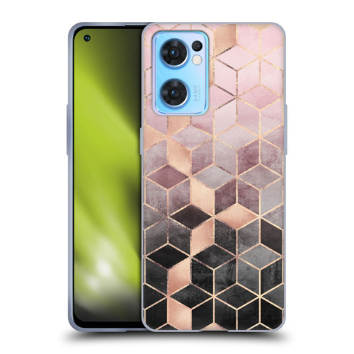 Elisabeth Fredriksson Cubes Collection Pink And Grey Gradient Soft Gel Case for OPPO Reno7 5G / Find X5 Lite