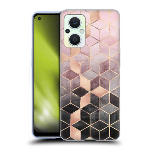 Elisabeth Fredriksson Cubes Collection Pink And Grey Gradient Soft Gel Case for OPPO Reno8 Lite