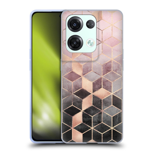 Elisabeth Fredriksson Cubes Collection Pink And Grey Gradient Soft Gel Case for OPPO Reno8 Pro