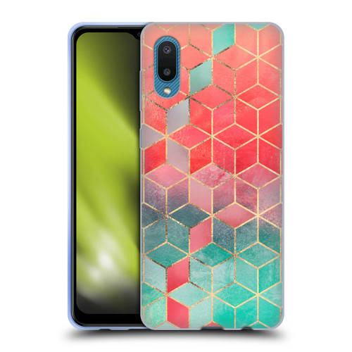 Elisabeth Fredriksson Cubes Collection Rose And Turquoise Soft Gel Case for Samsung Galaxy A02/M02 (2021)