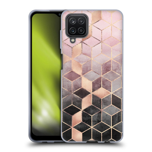 Elisabeth Fredriksson Cubes Collection Pink And Grey Gradient Soft Gel Case for Samsung Galaxy A12 (2020)