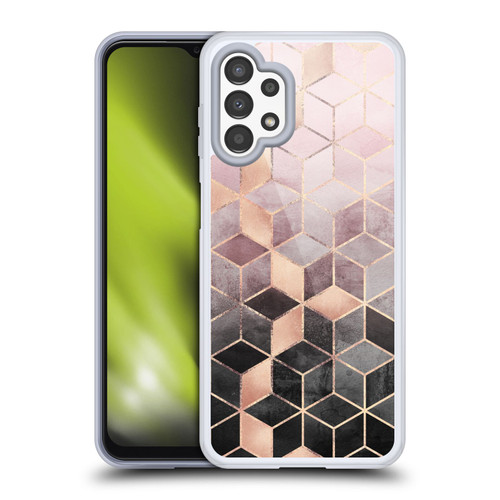 Elisabeth Fredriksson Cubes Collection Pink And Grey Gradient Soft Gel Case for Samsung Galaxy A13 (2022)