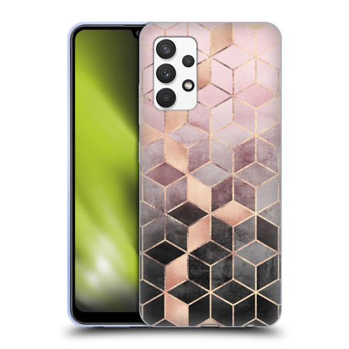 Elisabeth Fredriksson Cubes Collection Pink And Grey Gradient Soft Gel Case for Samsung Galaxy A32 (2021)