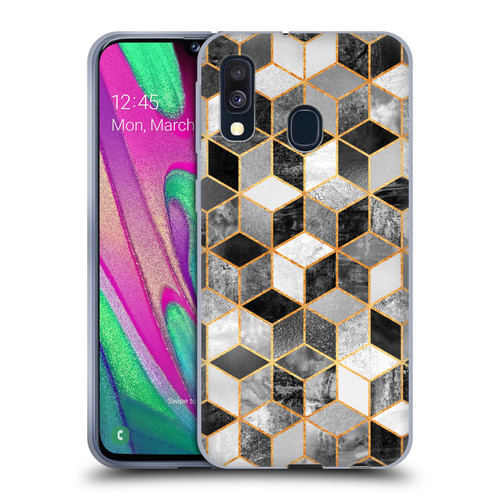 Elisabeth Fredriksson Cubes Collection Black And White Soft Gel Case for Samsung Galaxy A40 (2019)