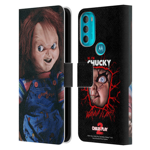 Child's Play II Key Art Doll Leather Book Wallet Case Cover For Motorola Moto G71 5G