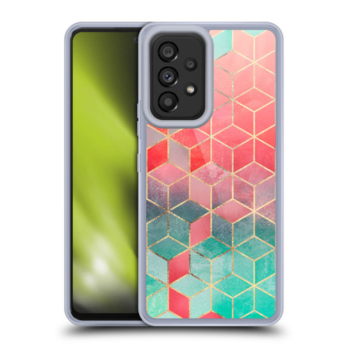 Elisabeth Fredriksson Cubes Collection Rose And Turquoise Soft Gel Case for Samsung Galaxy A53 5G (2022)