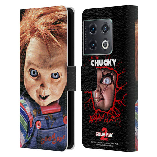 Child's Play II Key Art Doll Stare Leather Book Wallet Case Cover For OnePlus 10 Pro