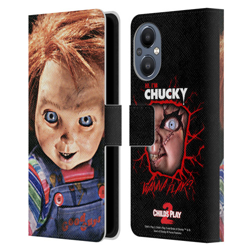 Child's Play II Key Art Doll Stare Leather Book Wallet Case Cover For OnePlus Nord N20 5G