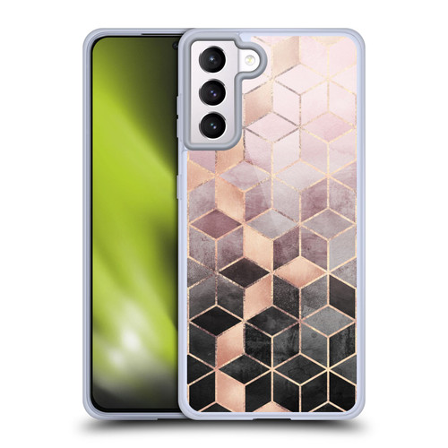 Elisabeth Fredriksson Cubes Collection Pink And Grey Gradient Soft Gel Case for Samsung Galaxy S21+ 5G