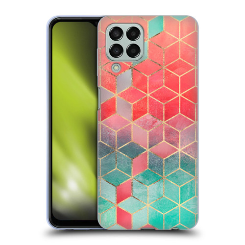 Elisabeth Fredriksson Cubes Collection Rose And Turquoise Soft Gel Case for Samsung Galaxy M33 (2022)