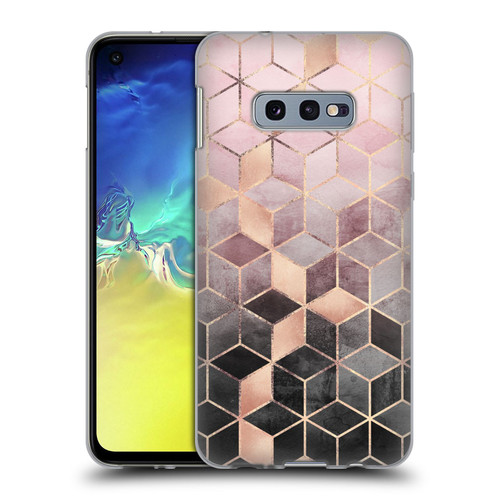 Elisabeth Fredriksson Cubes Collection Pink And Grey Gradient Soft Gel Case for Samsung Galaxy S10e