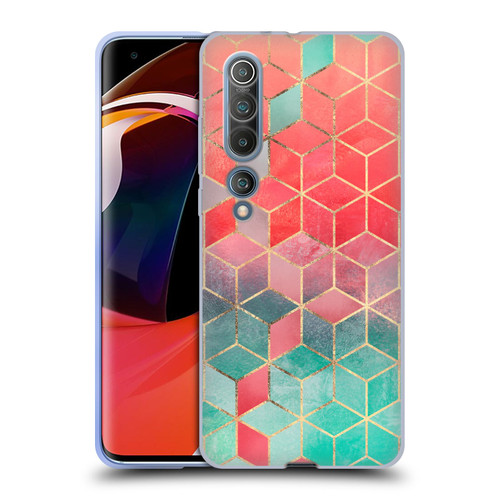 Elisabeth Fredriksson Cubes Collection Rose And Turquoise Soft Gel Case for Xiaomi Mi 10 5G / Mi 10 Pro 5G