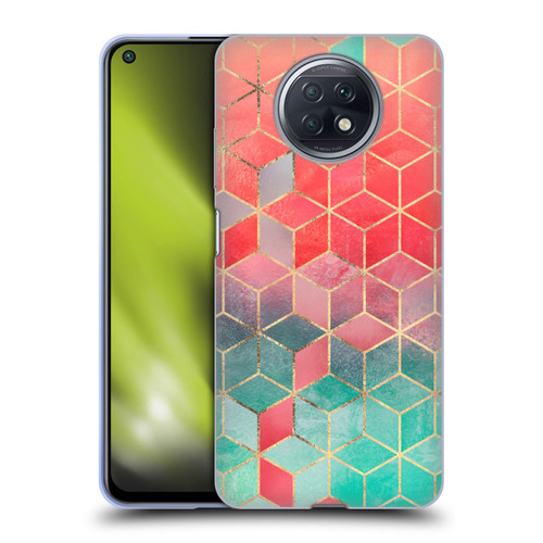 Elisabeth Fredriksson Cubes Collection Rose And Turquoise Soft Gel Case for Xiaomi Redmi Note 9T 5G