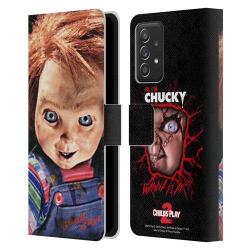 Child's Play II Key Art Doll Stare Leather Book Wallet Case Cover For Samsung Galaxy A52 / A52s / 5G (2021)