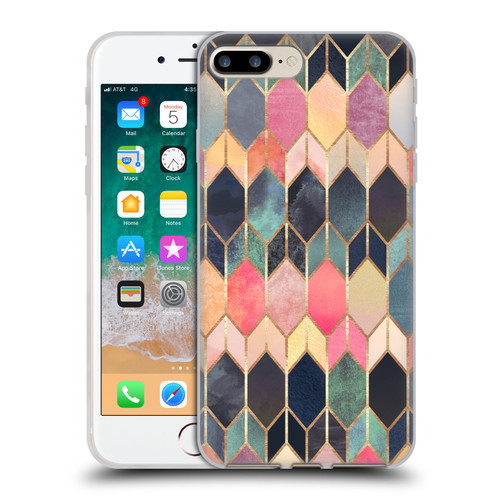 Elisabeth Fredriksson Geometric Design And Pattern Colourful Stained Glass Soft Gel Case for Apple iPhone 7 Plus / iPhone 8 Plus