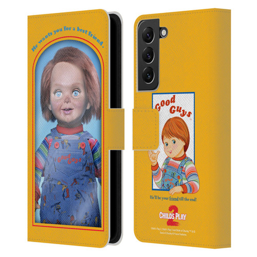 Child's Play II Key Art Good Guys Toy Box Leather Book Wallet Case Cover For Samsung Galaxy S22+ 5G