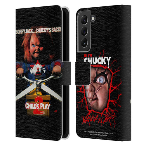 Child's Play II Key Art Poster Leather Book Wallet Case Cover For Samsung Galaxy S22+ 5G