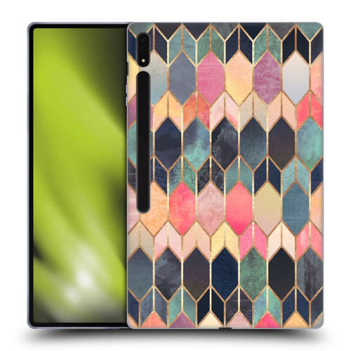 Elisabeth Fredriksson Geometric Design And Pattern Colourful Stained Glass Soft Gel Case for Samsung Galaxy Tab S8 Ultra