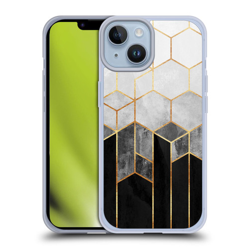 Elisabeth Fredriksson Sparkles Charcoal Hexagons Soft Gel Case for Apple iPhone 14