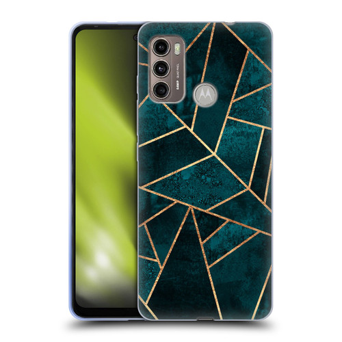 Elisabeth Fredriksson Sparkles Deep Teal Stone Soft Gel Case for Motorola Moto G60 / Moto G40 Fusion