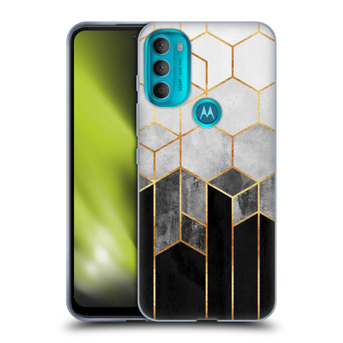 Elisabeth Fredriksson Sparkles Charcoal Hexagons Soft Gel Case for Motorola Moto G71 5G