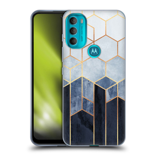 Elisabeth Fredriksson Sparkles Soft Blue Hexagons Soft Gel Case for Motorola Moto G71 5G