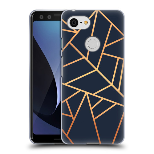 Elisabeth Fredriksson Stone Collection Copper And Midnight Navy Soft Gel Case for Google Pixel 3