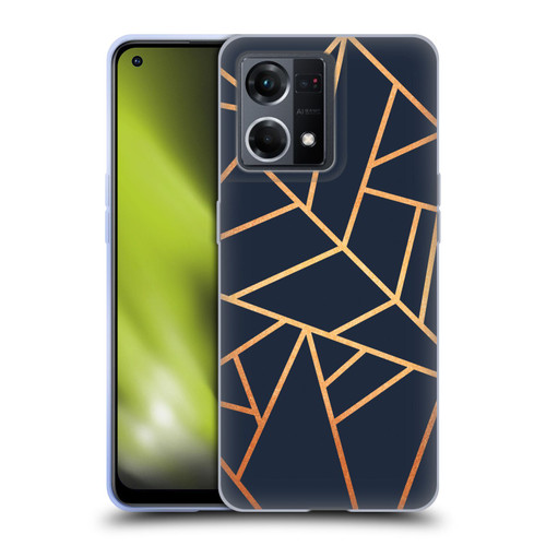 Elisabeth Fredriksson Stone Collection Copper And Midnight Navy Soft Gel Case for OPPO Reno8 4G