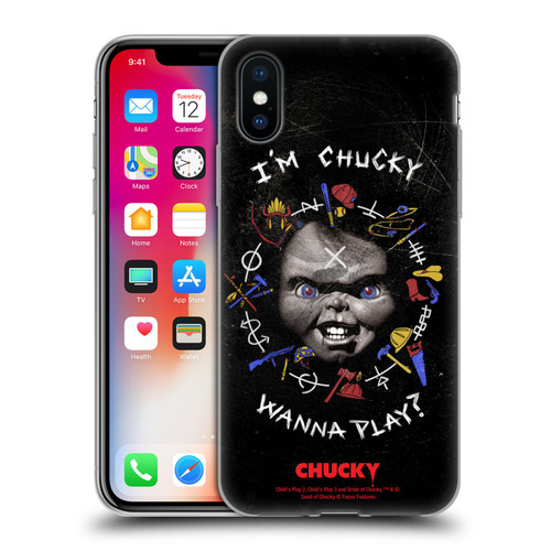 Child's Play Key Art Wanna Play Grunge Soft Gel Case for Apple iPhone X / iPhone XS