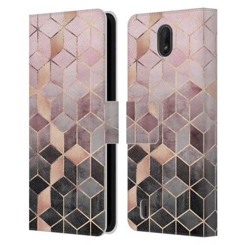 Elisabeth Fredriksson Cubes Collection Pink And Grey Gradient Leather Book Wallet Case Cover For Nokia C01 Plus/C1 2nd Edition