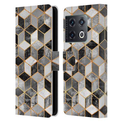 Elisabeth Fredriksson Cubes Collection Black And White Leather Book Wallet Case Cover For OnePlus 10 Pro