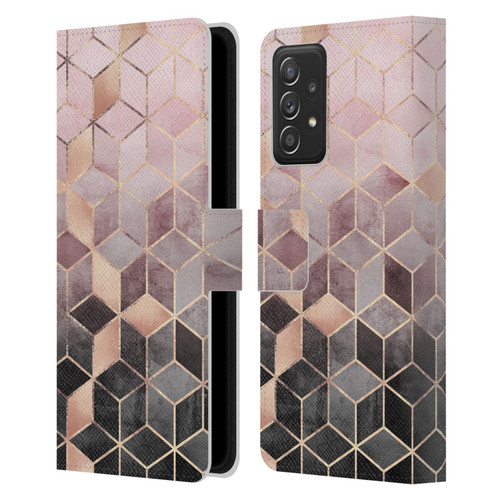 Elisabeth Fredriksson Cubes Collection Pink And Grey Gradient Leather Book Wallet Case Cover For Samsung Galaxy A53 5G (2022)