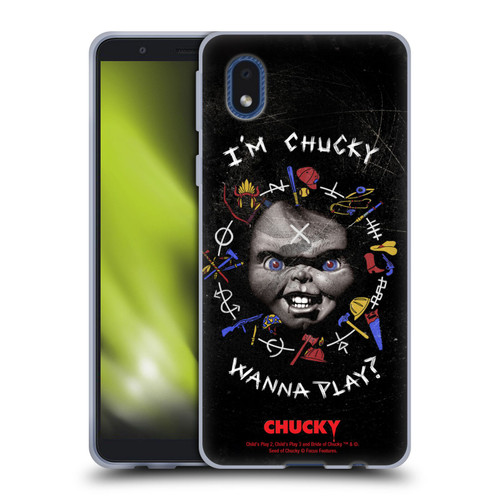 Child's Play Key Art Wanna Play Grunge Soft Gel Case for Samsung Galaxy A01 Core (2020)