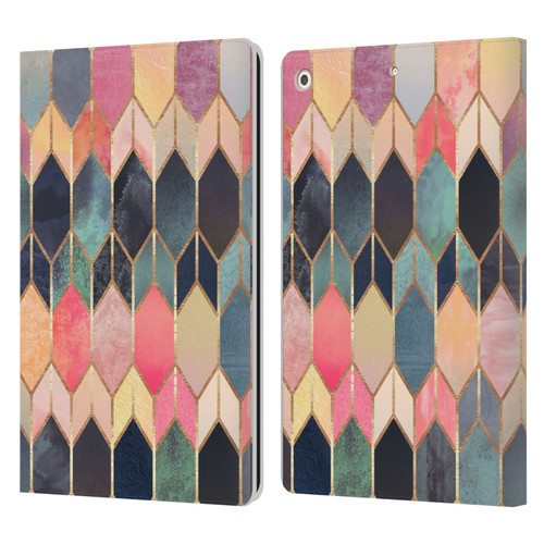 Elisabeth Fredriksson Geometric Design And Pattern Colourful Stained Glass Leather Book Wallet Case Cover For Apple iPad 10.2 2019/2020/2021