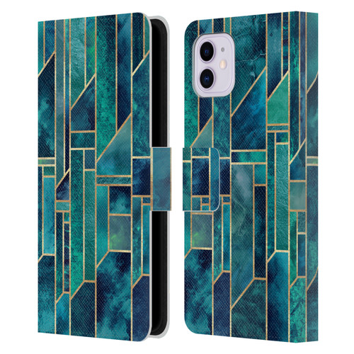 Elisabeth Fredriksson Geometric Design And Pattern Blue Skies Leather Book Wallet Case Cover For Apple iPhone 11