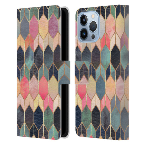 Elisabeth Fredriksson Geometric Design And Pattern Colourful Stained Glass Leather Book Wallet Case Cover For Apple iPhone 13 Pro Max