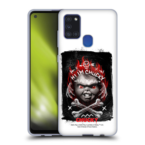 Child's Play Key Art Hi I'm Chucky Grunge Soft Gel Case for Samsung Galaxy A21s (2020)