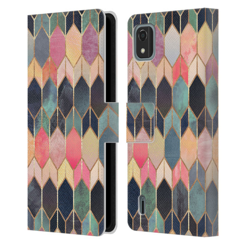 Elisabeth Fredriksson Geometric Design And Pattern Colourful Stained Glass Leather Book Wallet Case Cover For Nokia C2 2nd Edition