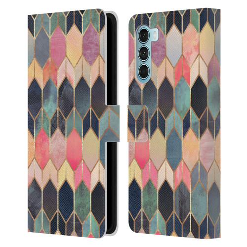 Elisabeth Fredriksson Geometric Design And Pattern Colourful Stained Glass Leather Book Wallet Case Cover For Motorola Edge S30 / Moto G200 5G